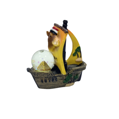Egyptian Camel & Pyramid Souvenir Boat (10x9 cm)