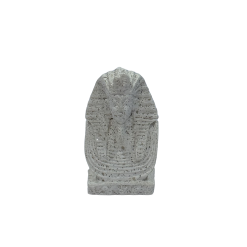 Ancient Egyptian Pharaoh Tutankhamun Stone-Look Bust Statue (17 × 9 cm)
