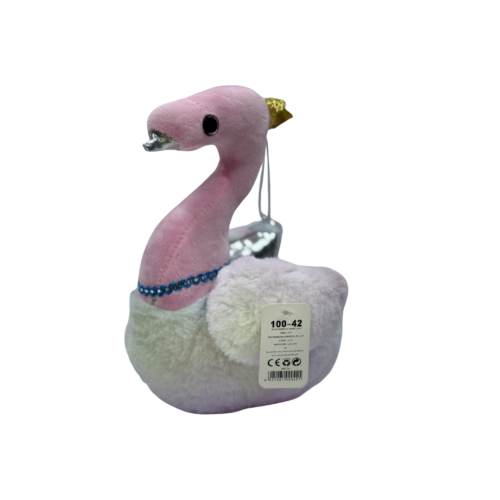 Elegant Pink Swan Plush Toy