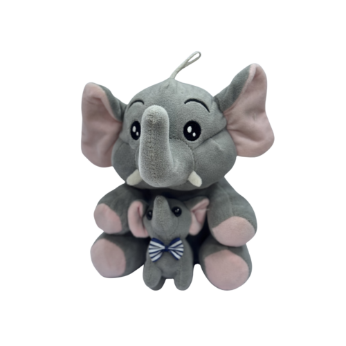 Mommy and Baby Elephant Plush Toy Set
