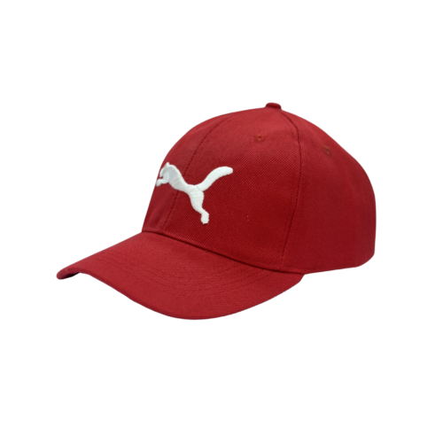 Classic Red Sport Baseball Cap with Embroidered Logo