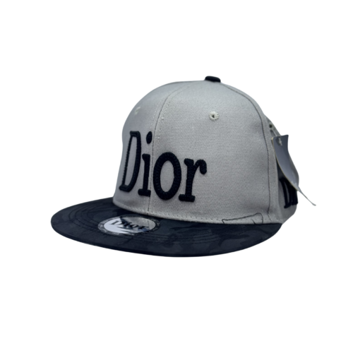 Dior Inspired Premium Snapback Cap - Grey & Black