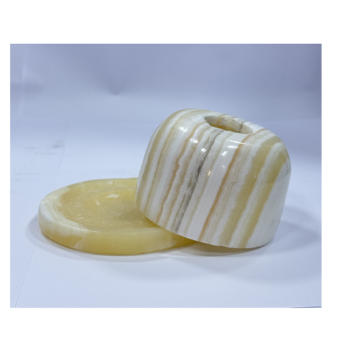 Hand-Carved Alabaster Decorative Sculpture - 9*11 cm