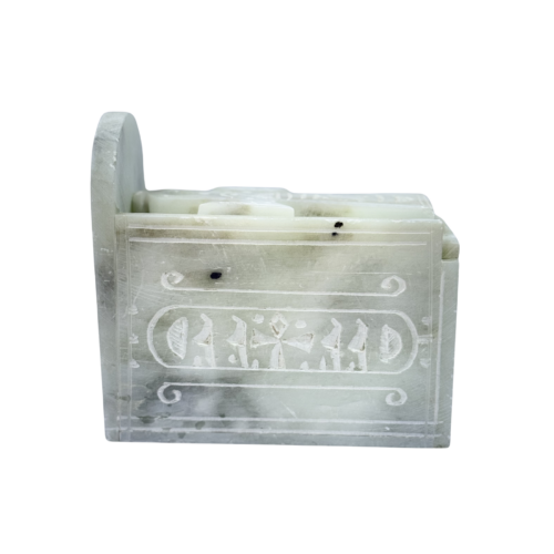 Authentic Hand-Carved Ancient Egyptian Alabaster Box - 14×14 cm