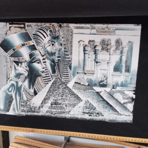 Amaranth Papyrus Painting 70cm x 50cm