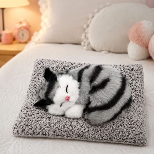 Interactive Meowing Cat Plush Cushion