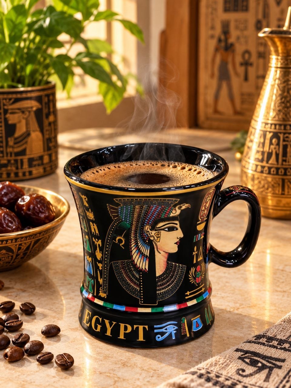 Bemalte Keramiktasse