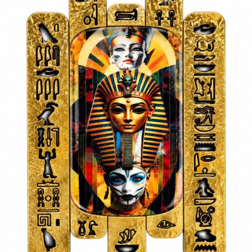 Ägyptischer Kühlschrankmagnet mit Pharaonenmotiv & Hieroglyphen