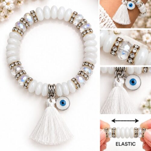 Elastic Nazar Bracelet with Tassel